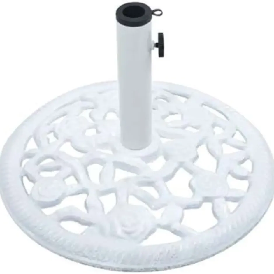 vidaXL - Parasolvoet - Wit - Gietijzer - 48 x 48 x 33 cm