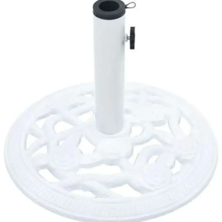 vidaXL - Parasolvoet - Wit - Gietijzer - 40 x 40 x 32 cm