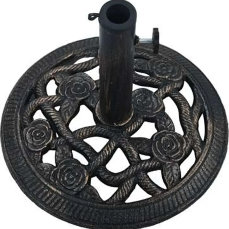 vidaXL - Parasolvoet - Zwart - Gietijzer - 40 x 40 x 32 cm