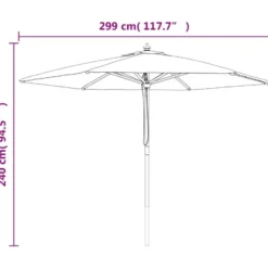vidaXL - Parasol - Wit - Hout