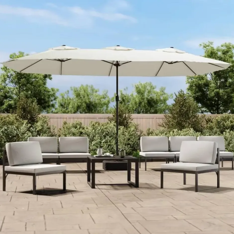 vidaXL - Parasol - Wit - Stof