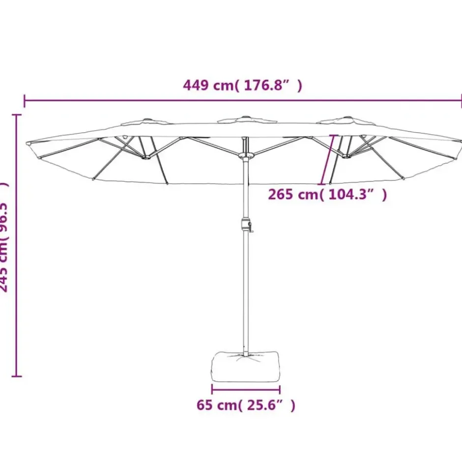 vidaXL - Parasol - Wit - Stof