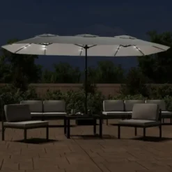 vidaXL - Parasol - Wit - Stof