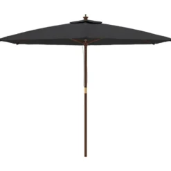 vidaXL - Parasol - Zwart - Hout