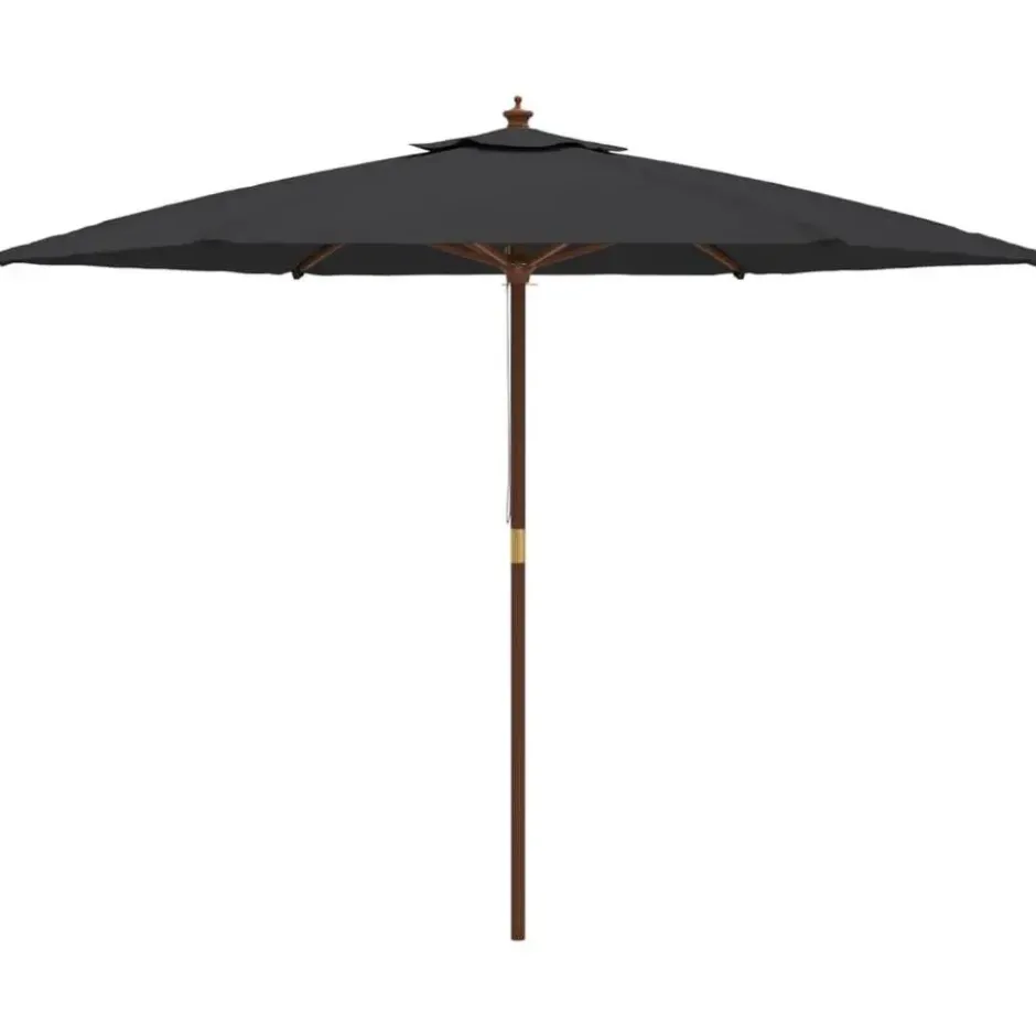 vidaXL - Parasol - Zwart - Hout