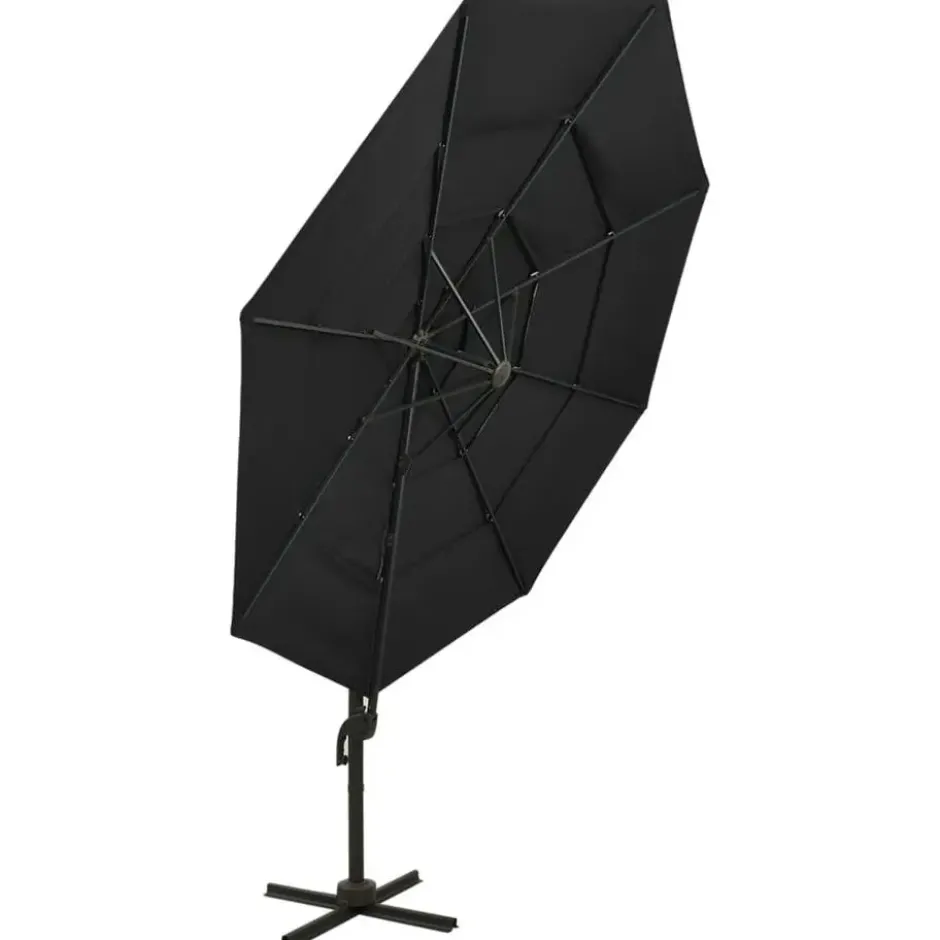 vidaXL - Parasol - Zwart - Polyester