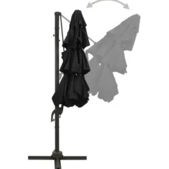 vidaXL - Parasol - Zwart - Polyester