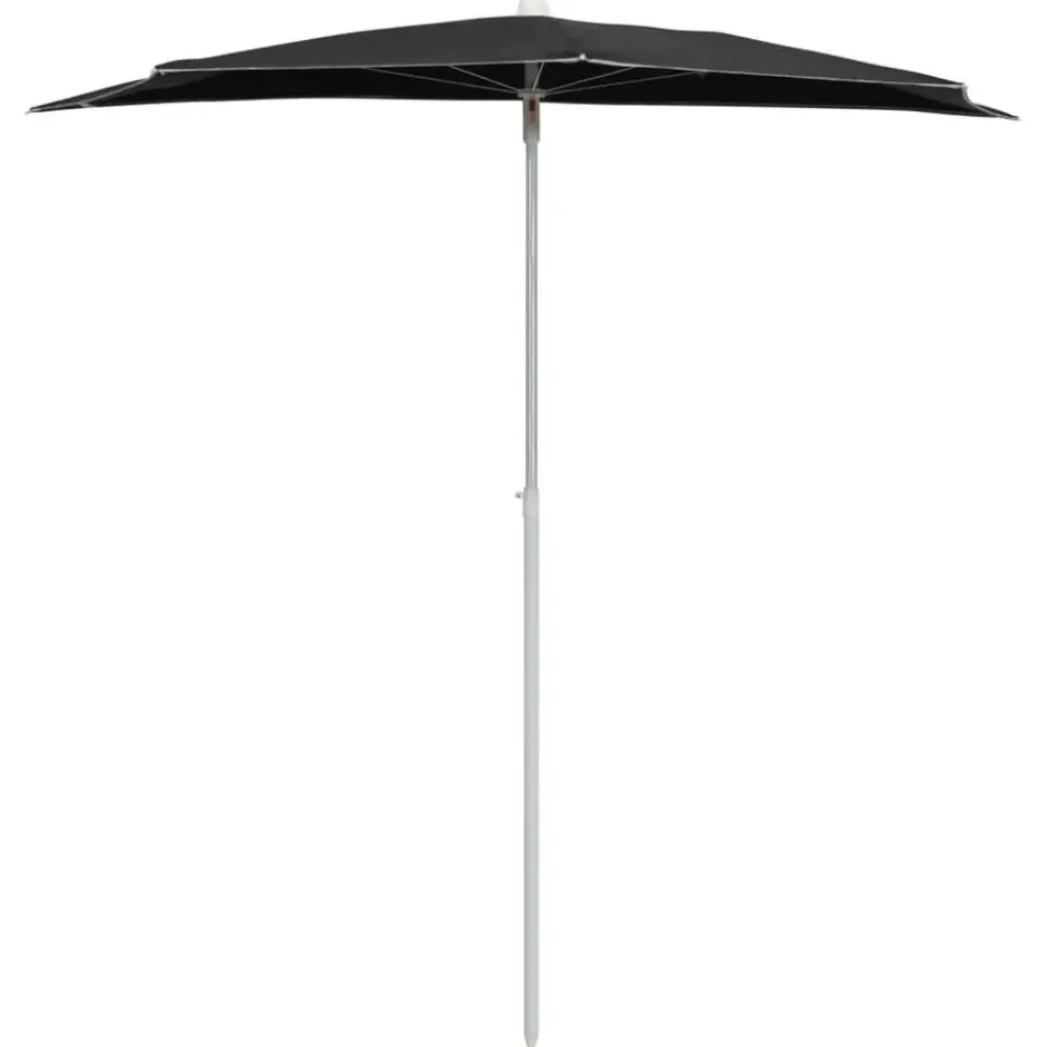 vidaXL - Parasol - Zwart - Stof