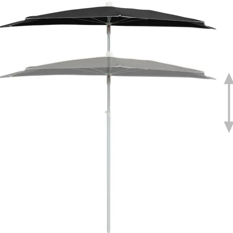 vidaXL - Parasol - Zwart - Stof