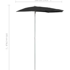 vidaXL - Parasol - Zwart - Stof