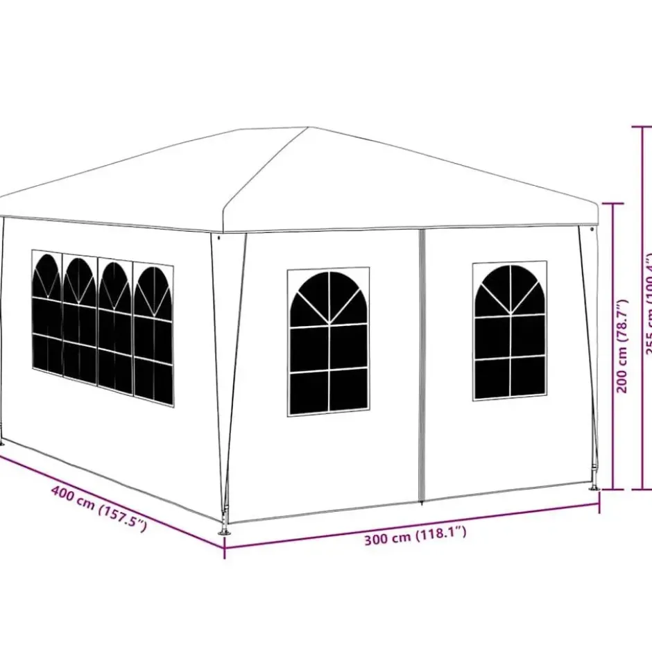 vidaXL - Partytent - Antraciet - Polyetheen