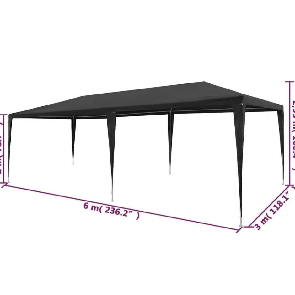 vidaXL - Partytent - Antraciet - Polyetheen