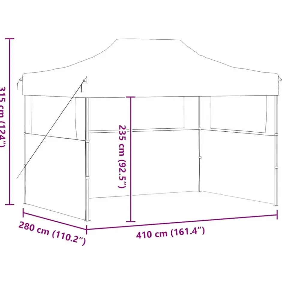 vidaXL - Partytent - Antraciet - Stof