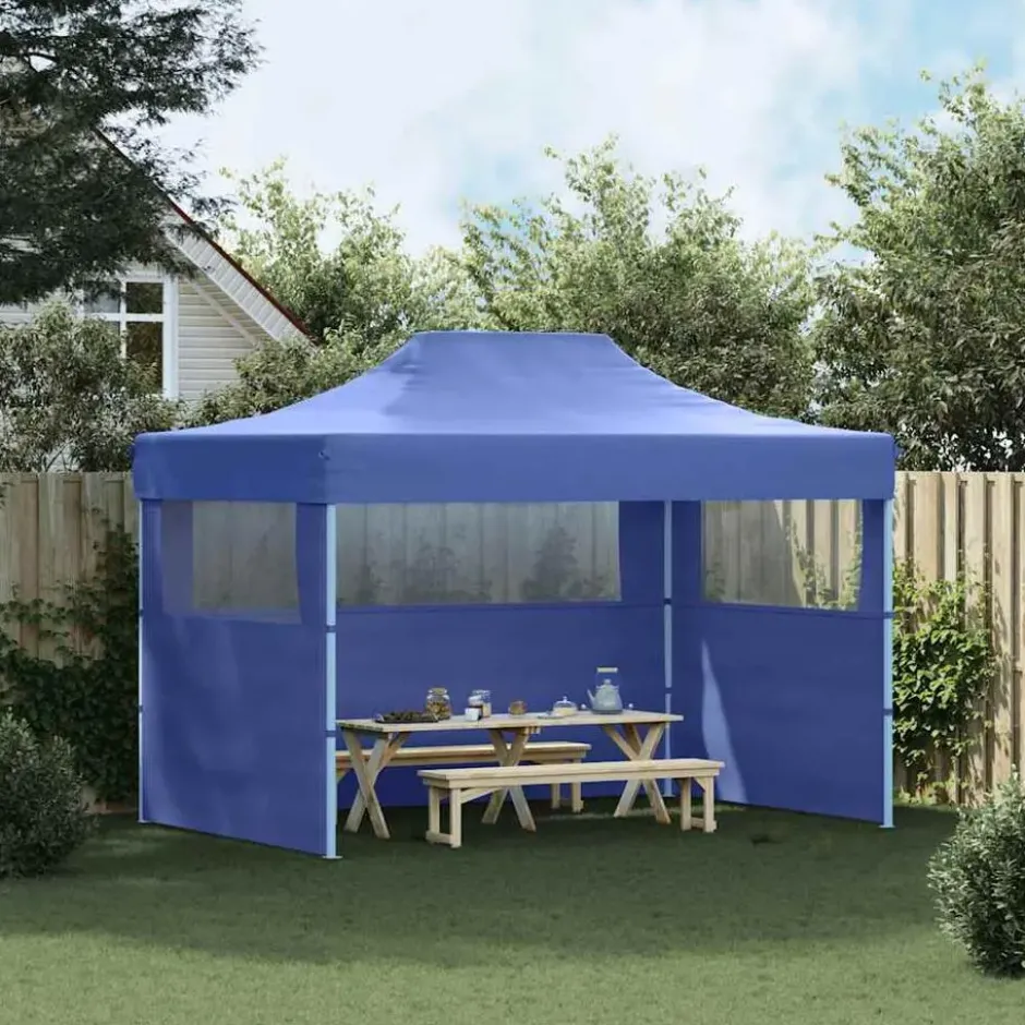 vidaXL - Partytent - Blauw - Stof