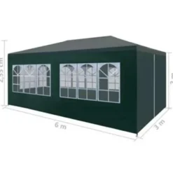 vidaXL - Partytent - Groen - Polyetheen - 3 x 6 m