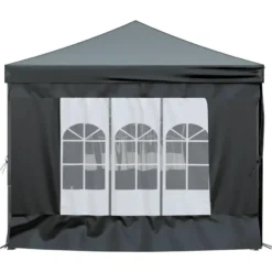 vidaXL - Partytent inklapbaar met zijwanden - 3x6 m zwart