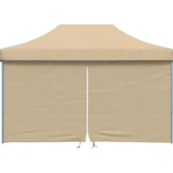 vidaXL - Partytent inklapbaar pop-up met 4 zijwanden - beige