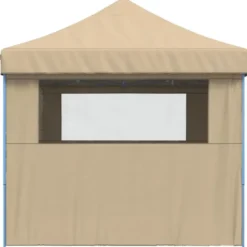 vidaXL - Partytent inklapbaar pop-up met 4 zijwanden - beige