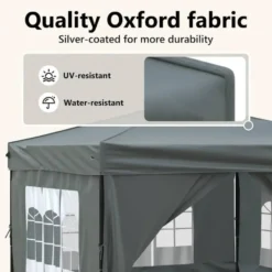 vidaXL - Partytent inklapbaar met zijwanden - 3x3 m antracietkleurig