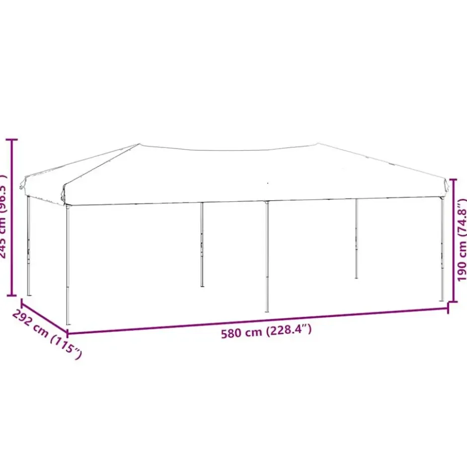 vidaXL - Partytent inklapbaar met zijwanden - 3x6 m taupe