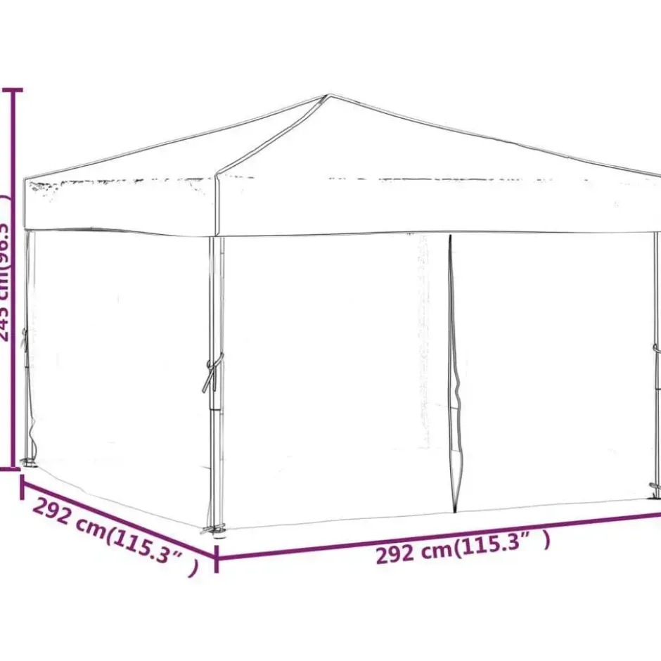 vidaXL - Partytent inklapbaar met zijwanden 3x3 m blauw
