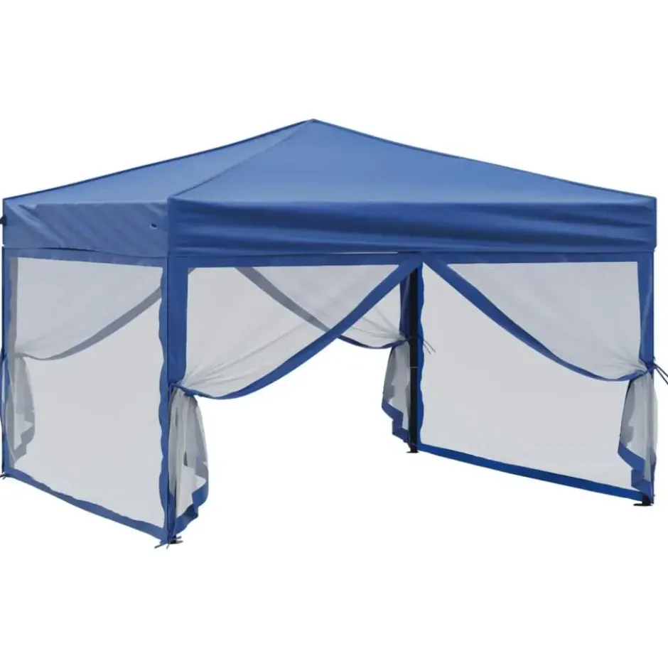 vidaXL - Partytent inklapbaar met zijwanden 3x3 m blauw