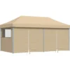 vidaXL - Partytent inklapbaar pop-up met 4 zijwanden - beige partytent feesttent