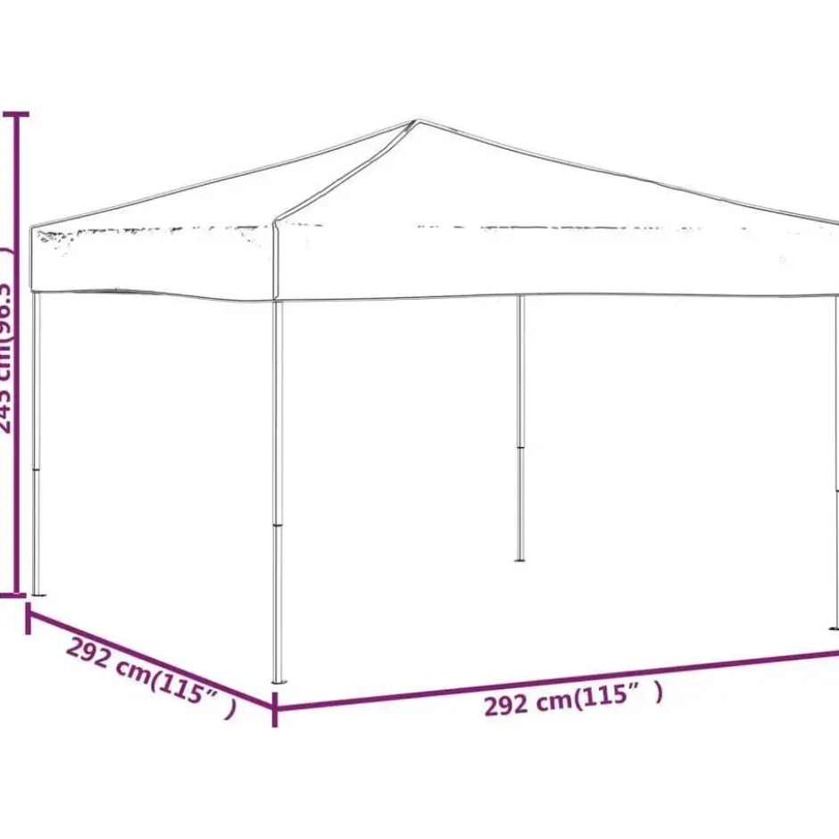 vidaXL - Partytent inklapbaar 3x3 m taupe prieel paviljoen tent gazebo