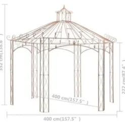 vidaXL - Paviljoen - Bruin - Metaal - 4 m