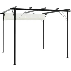 vidaXL - Pergola - Crème - Staal