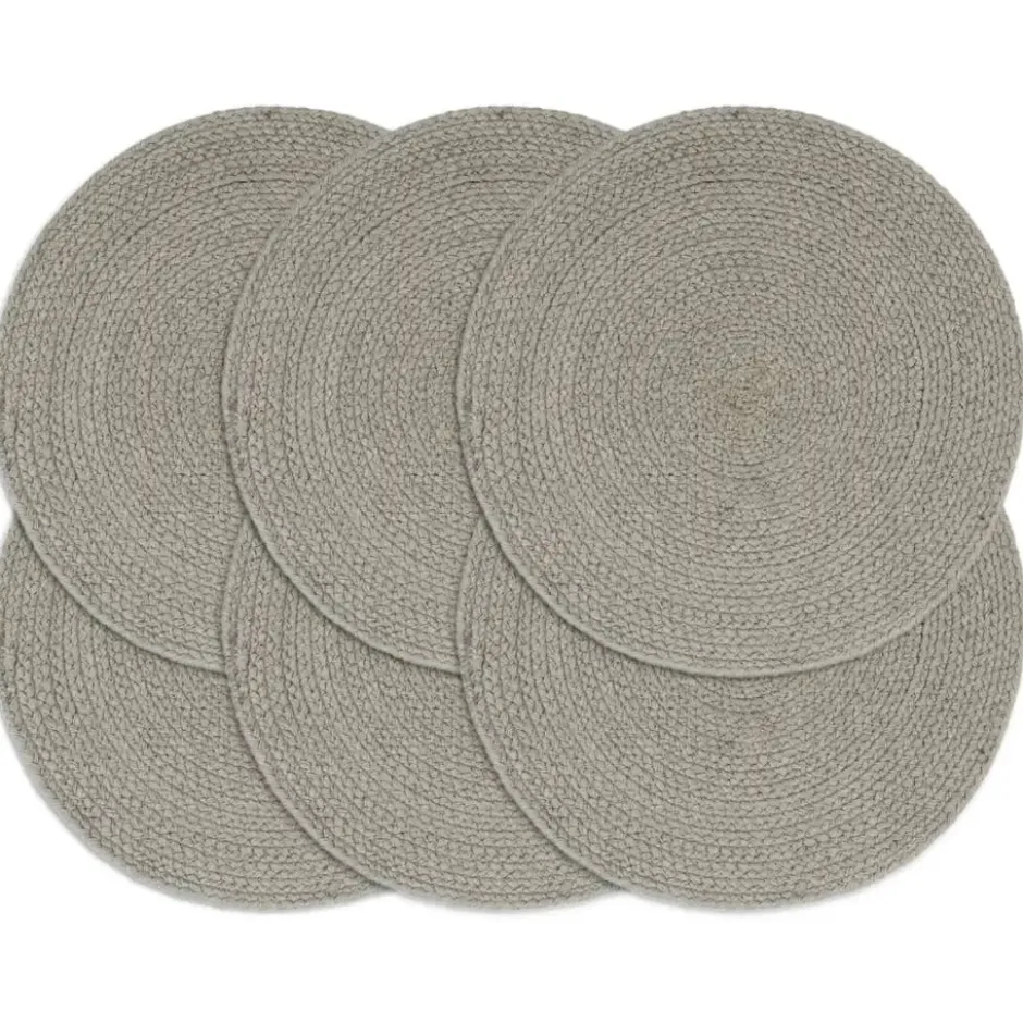 vidaXL - Placemat - Grijs - Katoen - 6 stuks