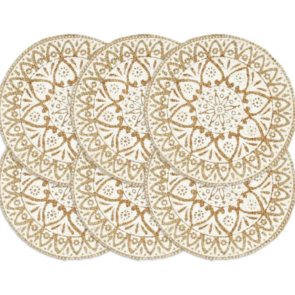 vidaXL - Placemat - Wit - Jute - 6 stuks