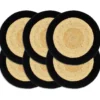 vidaXL - Placemat - Zwart - Katoen - 6 stuks