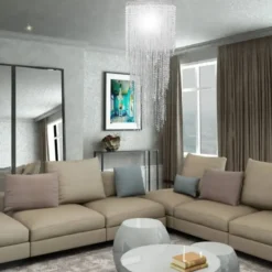 vidaXL - Plafondlamp - Transparent - Staal - 26 x 70 cm