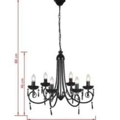vidaXL - Plafondlamp - Zwart - Metaal - 55.5 x 46 cm