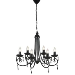 vidaXL - Plafondlamp - Zwart - Metaal - 55.5 x 46 cm