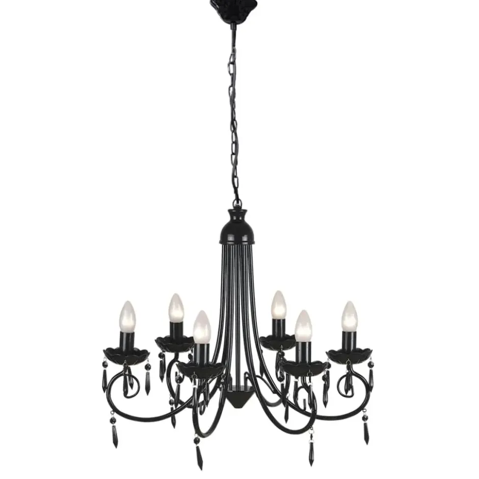 vidaXL - Plafondlamp - Zwart - Metaal - 55.5 x 46 cm