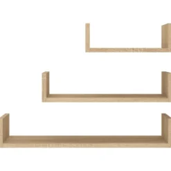 vidaXL - Plank - Bruin - Bewerkt hout - 60 x 15 x 10 cm - 3 stuks