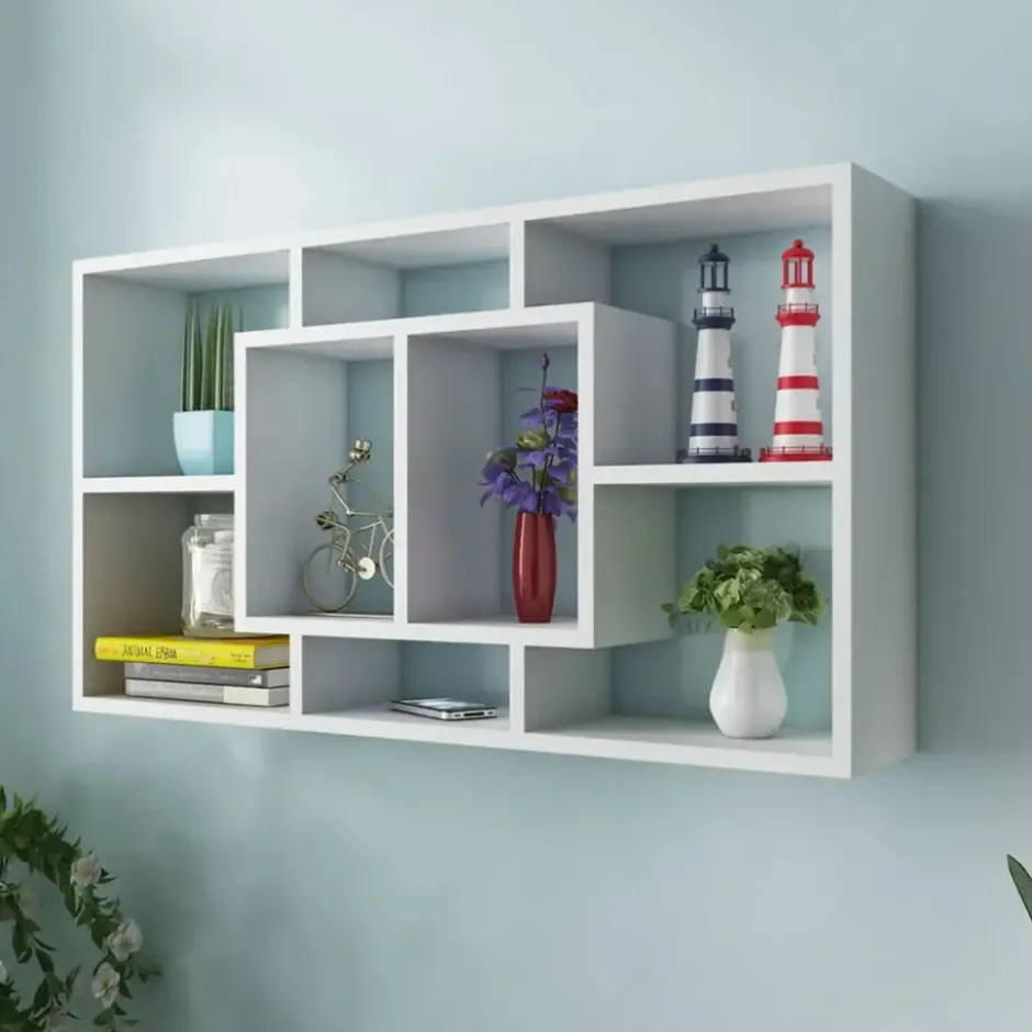 vidaXL - Plank - Wit - Bewerkt hout