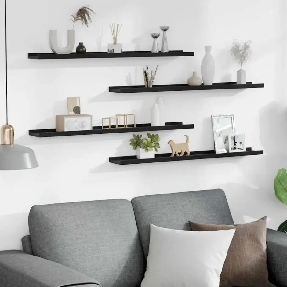 vidaXL - Plank - Zwart - MDF
