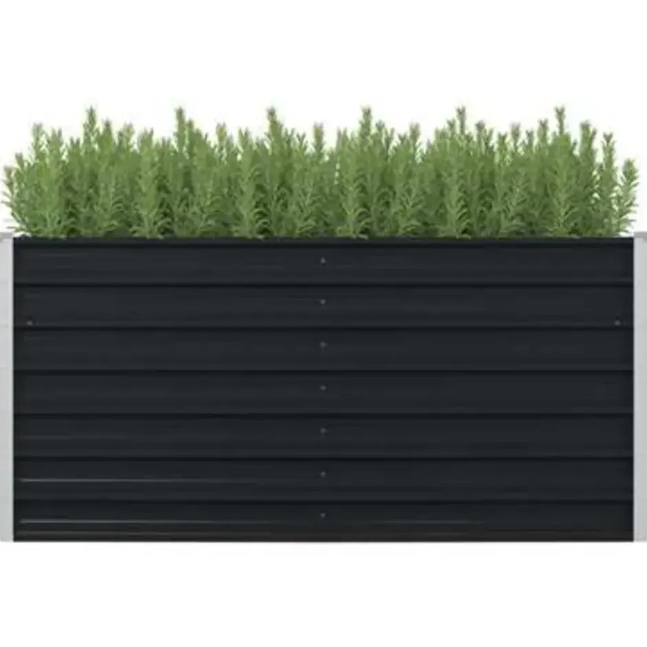 vidaXL - Plantenbak - Antraciet - Staal