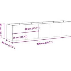vidaXL - Plantenbak Antraciet 200x40x40 cm Koudgewalst Staal