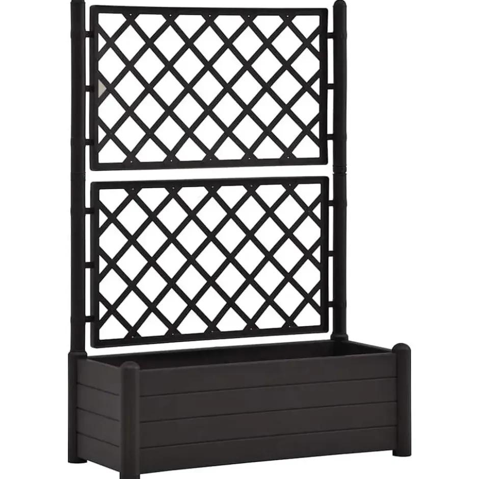vidaXL - Plantenbak - Antraciet - Kunststof - 100 x 43 x 142 cm