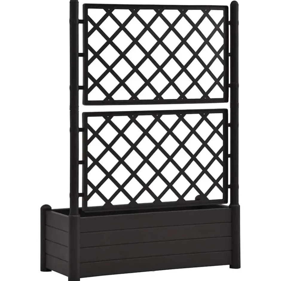 vidaXL - Plantenbak - Antraciet - Kunststof - 100 x 43 x 142 cm