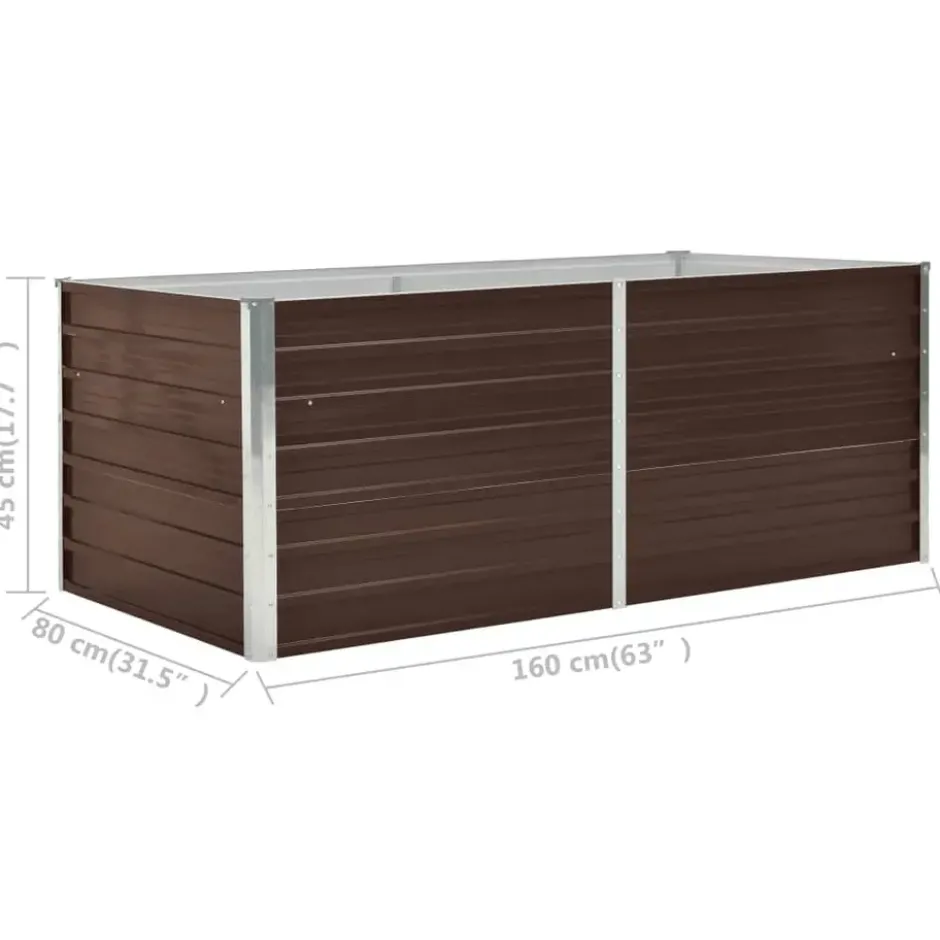 vidaXL - Plantenbak - Bruin - Metaal - 160 x 80 x 45 cm