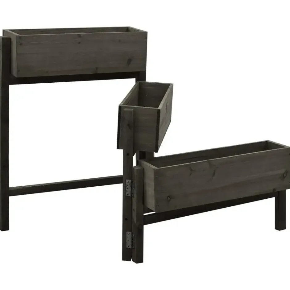 vidaXL - Plantenbak - Grijs - Hout