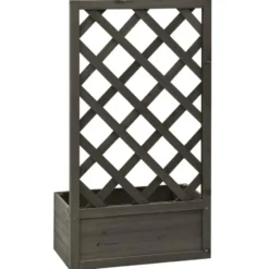 vidaXL - Plantenbak - Grijs - Hout