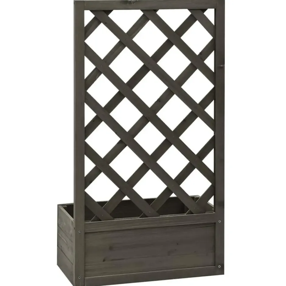 vidaXL - Plantenbak - Grijs - Hout