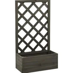 vidaXL - Plantenbak - Grijs - Hout