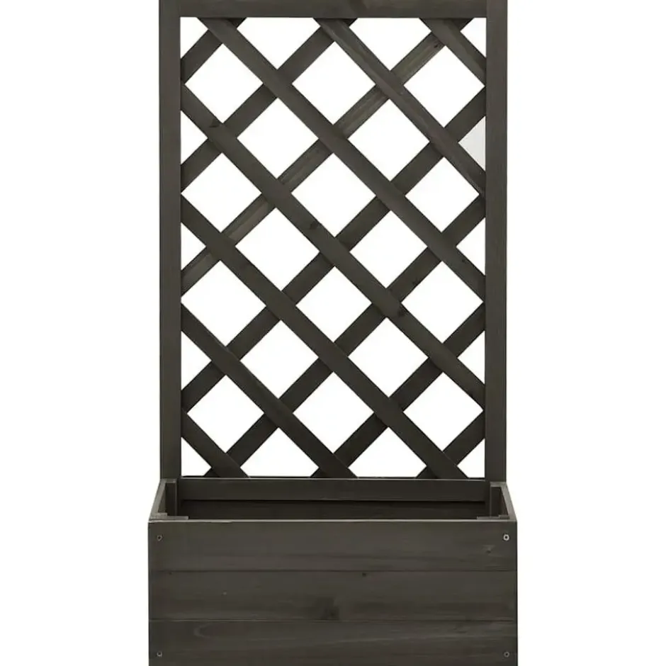 vidaXL - Plantenbak - Grijs - Hout